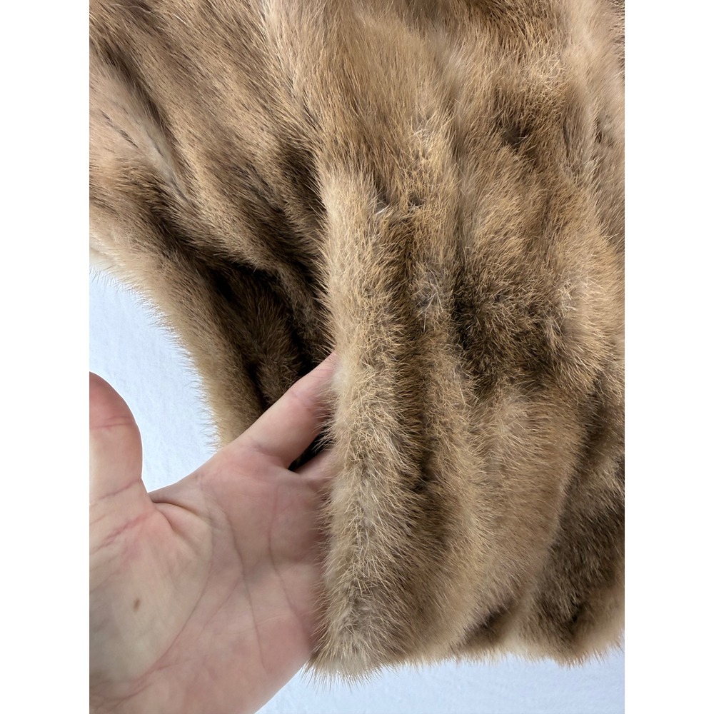 Vintage Raphaels Mobile Mink Fur Stole Capelet Honey Brown Formal Wrap Pockets - Picture 4 of 10